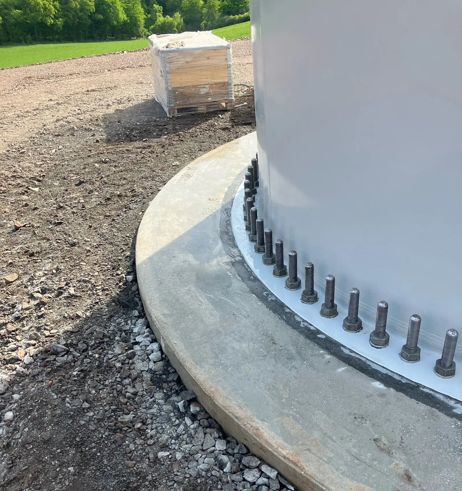 Finished grout connection after grinding